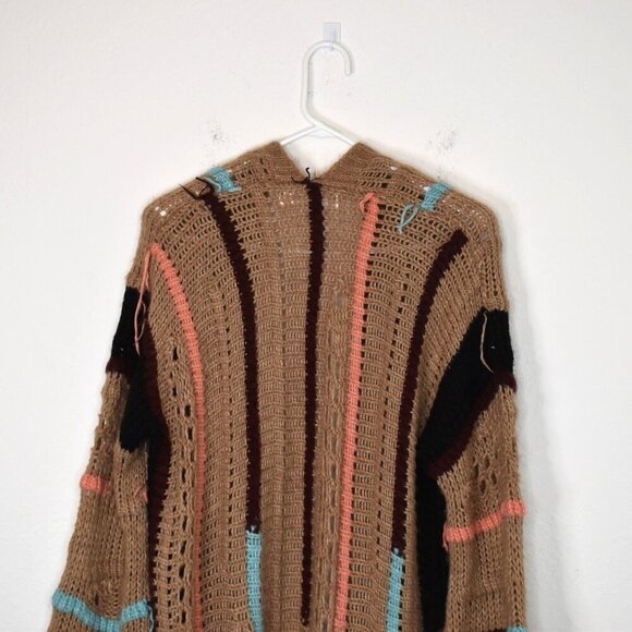 Anonyme Designers Crochet Cardigan Sz M/L Wool Colorful 70s Hippie Retro Boho - Picture 9 of 16